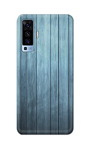 Image of Printed Hard Back Cover Case for Vivo X50 | Vivo X50 5G Back Cover (Wooden Blue) -1302