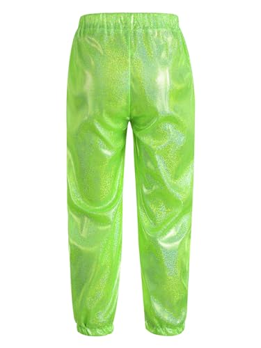 Hansber Kids Girls Boys Shiny Sparkle Jazz Hip Hop Dance Pants Loose Harem Jogger Trousers Sweatpants2