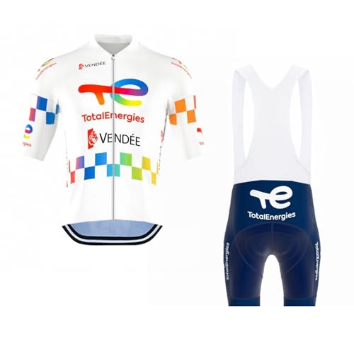SGCIKER Hommes 2026 pro Team TotalEnergies Maillot Cyclisme Ensemble, Été Manches Courtes Respirant Cycle Chemise VTT Vélo Vêtements Cuissard Kits 9D Gel...
