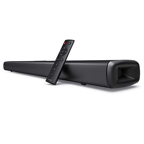 Sound bar for TV, Vinoil 2.1 Channel 35 Inch TV Soundbar Media Player with Built-in Subwoofer, 105 dB, Strong Bass, Optical/AUX/Coaxial Input, Wall Mountable, Surround Sound System for Home TV