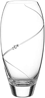 DIAMANTE Bud Vase 'Silhouette' - Small Hand Cut Crystal Vase with Swarovski Crystals - 18cm