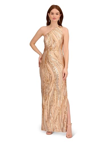 Adrianna Papell Women's Sequin One Shoulder Gown