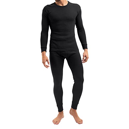 MT Herren Ski- & Thermowäsche Set - Lange Unterwäsche Weiche Innenseite - Schwarz L