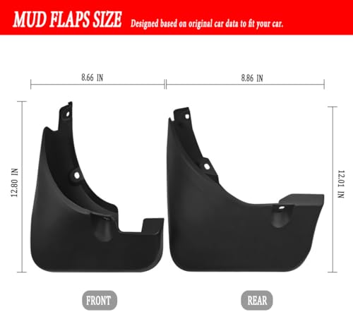 Image of Mud Flaps Mud Guards Fit for 2006-2012 Toyota RAV4 2.4L with Fender Flares, Front & Rear Mud Splash Guards Accessories - 4 Pc, Black