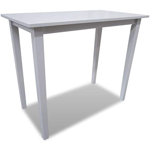 vidaXL Table de Bar en Bois Blanc Table de Salle à Manger Table de Cuisine