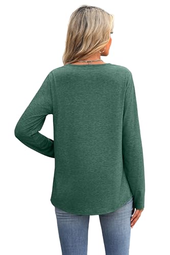 Image of XIEERDUO Boho Tops for Women Blouses Dressy Casual V Neck Long Sleeve Shirts Fall Outfits Trendy Vacation Clothes
