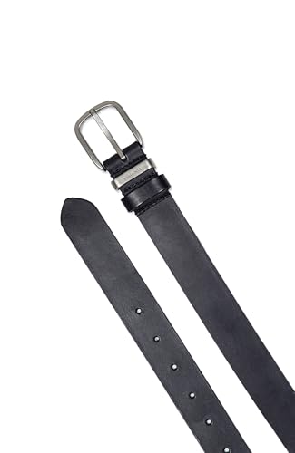 Men's 1.25 Inch Leather Metal Logo Keeper, Casual Belt for Everyday Wear4