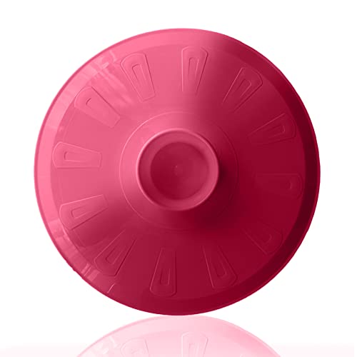 Tapa volteatortillas 26cm, tapa para sartén y para voltear tortilla de patatas, giratortillas de plastico para microondas, frigorífico, congelador, tapa girar tortilla (29cm, Rojo)