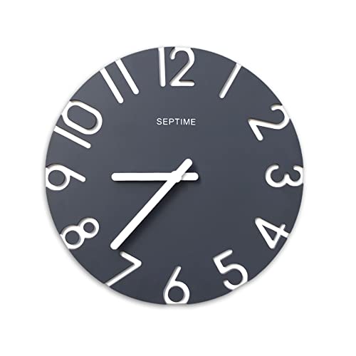 PFLife Wanduhr Ohne Tickgeräusche Modern Wanduhren 12 Inch schleichendem Sekundenzeiger, hübsches Wohnaccessoire und Deko für Wohnzimmer Cover