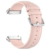 RuenTech Pasek do Xiaomi Redmi Watch 3 Active / Lite – pasek zapasowy z prawdziwej skóry (różowy)