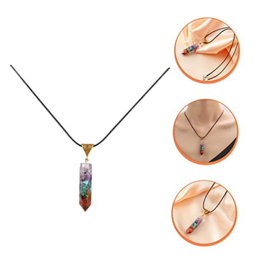 Collier en cuir de qualité supérieure et son prisme hexagonal en pierre - 6
