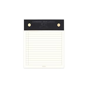 DesignWorks Ink Standard Issue Ledger No. 7 Black To Do List Notepad, 5″ x 6″ – Aesthetic Desk Accessories and Cute Office Supplies for School, Work From Home, Teachers, and Small Business
