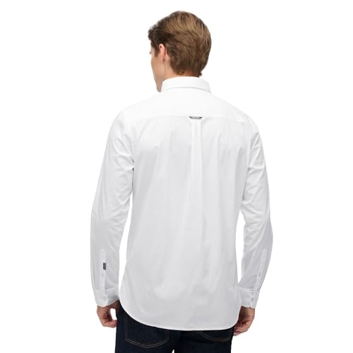 Superdry Para Hombre. M4011064A Camisa Essentials Tailored Lite Blanca (Xxl), Blanco, AlgodóN, CláSico, Manga Larga - 2