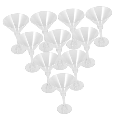 NAMOARLY Elegant Plastic Wine Goblets 10pcs Margarita Glasses for Parties Social Gatherings