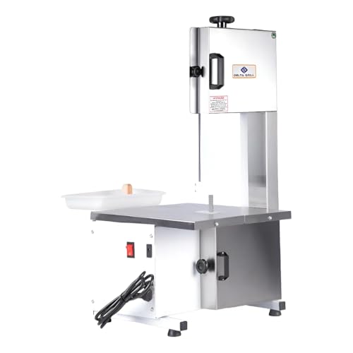 Serra Fita Com Moedor Boca Número 5 Lâmina 1,46mts Semi Inox Delta Grill Bivolt