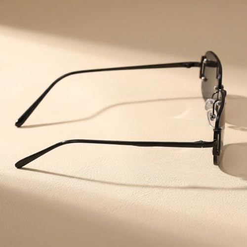Image of First Lens Noir Edge Rectangle Sunglasses for Men & Women with UV400 Protection | S050