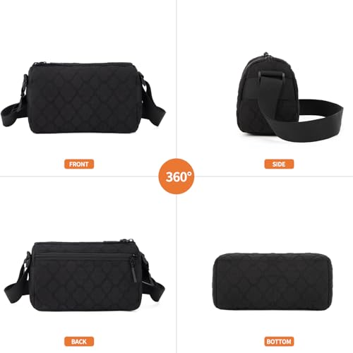 Nylon shoulder crossbody bag for women,Small Crossbody ith Zippers3