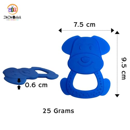 Image of Cute Shape Soft Silicone Teether for Baby Gums, Teething Toys for Babies, BPA Free, Pain-Relief, Non-Toxic, 100% Food Grade, Soothing, Easy to Grasp Chewable - Rhino+Dog+Rabbit (Pack of 3)