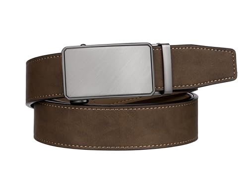 Image of Zitahli Belt Men,Leather Ratchet Belt for Men Dress Casual Every Day with Adjustable Buckle,Trim to Fit For Gift