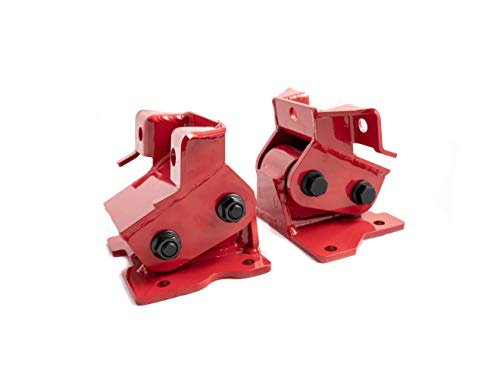 Precision Parts High Performance Gloss Red Motor Mounts Compatible With 2001-2010 Silverado Sierra 2500Hd 3500Hd 6.6 Lb7/Lly/Lbz/Lmm Duramax Diesel 6.6L #TOP1
