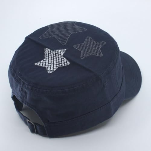 Image of The Vintage Year Heavy Stitching Washed Cotton Cadet Hat - Durable Military Baseball Cap for Men & Women, Outdoor Casual Wear