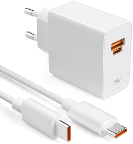 88W Supercharge Chargeur Rapide Pour Honor 200 Lite 90 Lite,2-Ports 88W PD Chargeur Rapide Avec