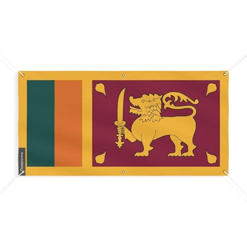 Drapeau du Sri Lanka 200x400 grand pavillon extérieur 6 œillets