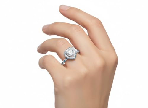 Image of Choose Your Gemstone Rollover Heart Diamond CZ Engagement Ring 925 Sterling Silver Heart Shape Petite Engagement Rings Lightweight Office Wear Everyday Gift Jewelry US Size 4 to 12