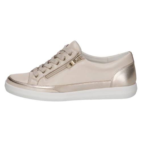 Caprice Women's Leather Sneakers, Metallic (Cream Comb), 6 UK