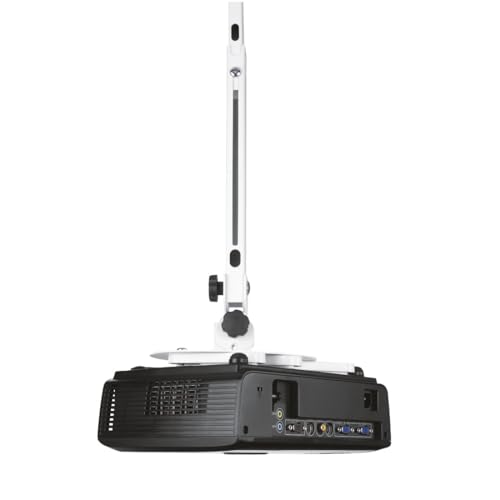 Hama Beamer Deckenhalterung, höhenverstellbar, 360° schwenkbar, neigbar (Beamer Halterung für Decken und Schrägen, universal für Beamer, Projektoren bis 15kg, ideal fürs Heimkino) weiß