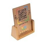 Wood Display Stand with NFC Chip & QR Code - Compatible with Google Review Page Easy Access for Customer Reviews, Boost Business Reviews, Small Business Essentials, No App, No Monthly Fees