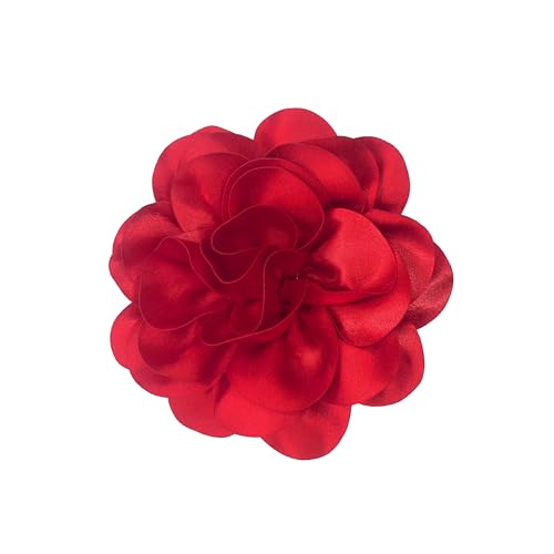 Image of Dainty Fabric Rose & Camellia Flower Oversized Brooch Pins & Hair Clip - Large Lapel Pin, 4.3in /7.5in
