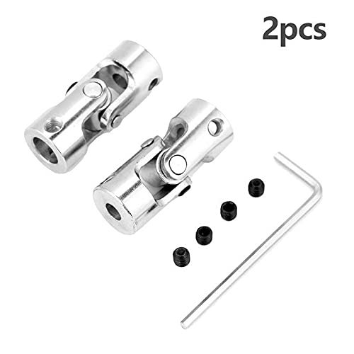 SUOFEILAIMU-PHONE CASE Metal Coupler 2pcs Shaft Coupling for Motor Connector DIY Steering Length35mm OD14mm Universal Joint Coupler (Inner Diameter : 6x8MM)