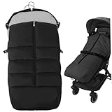 Kinderwagen- und Kinderwagen-Fußsäcke, Fußsack, wasserdichte - und -Fußsäcke mit warmem Fleece, abnehmbarer Winter-Kinderwagenbezug mit Reißverschluss, Schwarz, Deck