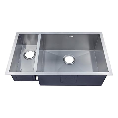 793 X 461 mm Undermount 1.5 Bowl Handmade Satin Stainless Steel Kitchen Sink and Wastes (DS032R) Cover