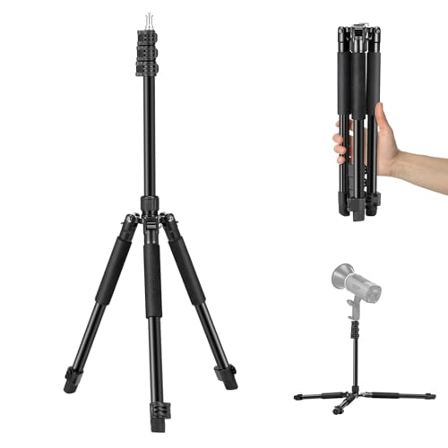 NEEWER Fotografie Lichtstativ, 47–195cm (1,5–6,4 ft) Aluminium-Stativ mit umkehrbarer Studiobeleuchtung, Smartphone Videostativ mit 1/4' Schraube für...