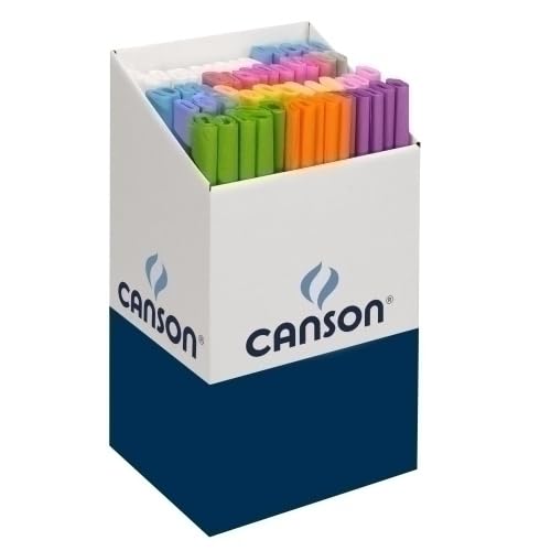 Boîte de 60 rouleaux papier crépon standard 50x250 32g/m² crêpage 60%, coloris pastels assortis (11)