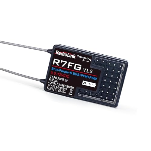 DTXMX Radiolink R7FG 7�`�����l�� ���W�R���W���C�����V�[�o�[�A�d���e�����g���[�ARC�N���[���[�h���t�g�J�[�A�{�[�g�p�h���A�X�v���b�V���v���[�t�A2.4GHz���W�I�g�����X�~�b�^�[RC6GS V3/ RC4GS V3/ RC8X�ɑΉ�