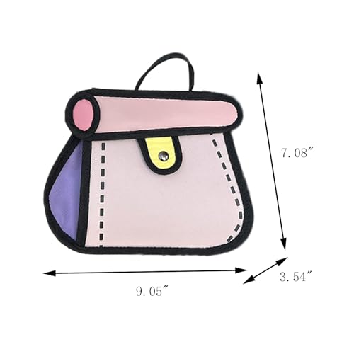 Funny 2D Cartoon Crossbody Bag Creative Cute Handbag 3D Style 2D Drawing Canvas Bag for Women & Men2