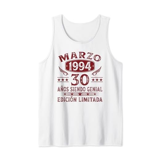 Vintage 1994 30 Años Cumpleaños Hombre Regalos Marzo 1994 Camiseta sin Mangas