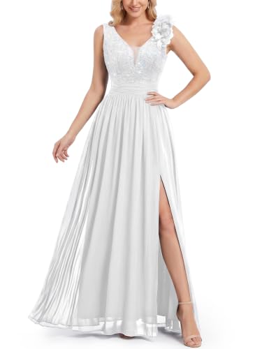 Image of Miusol Women's V-Neck Sequined Lace Evening Maxi Dress