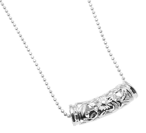 Arthur's Jewelry 925 sterling silver Hawaiian plumeria scroll barrel 21mm pendant2