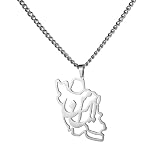 EUEAVAN Iran Map Necklace Iranian Flag Persian Calligraphy Pendant Patriotic Heritage Pride Peace Jewelry Souvenir Series Gifts for Women Men (“ایران” - Iran silver)