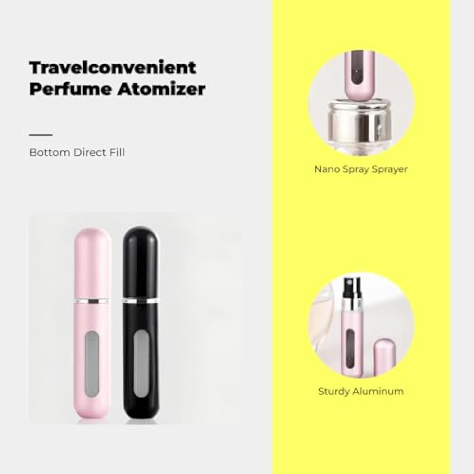 Perfume Atomizer, Refillable Spray Bottle, Matte Pink