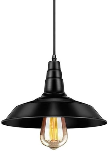Lámpara colgante industrial retro para techos bajos con cable ajustable negro 2