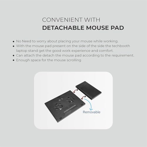 JD FRESH Adjustable Multi-Angle Portable Laptop Stand for Desk with Mobile with Detachable Mouse pad, Laptop raisers Computer Accessories Laptop Holder for Desk 7 31GATFoB+EL