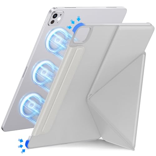 �y�c�u���Ή��E���C�z���ziPad Pro 13�C���` �P�[�X M5�i2025�j/ M4�i2024�j�Ή� �O���u���E�c�u���Ή� �O�p�X�^���h �����^�E�y�� ����݌v �܂肽���ݎ� �p�x�����\ �S�ʕی� �ϏՌ� �y�����[ �I�[�g�X���[�v�Ή� (���C�g�O���[)