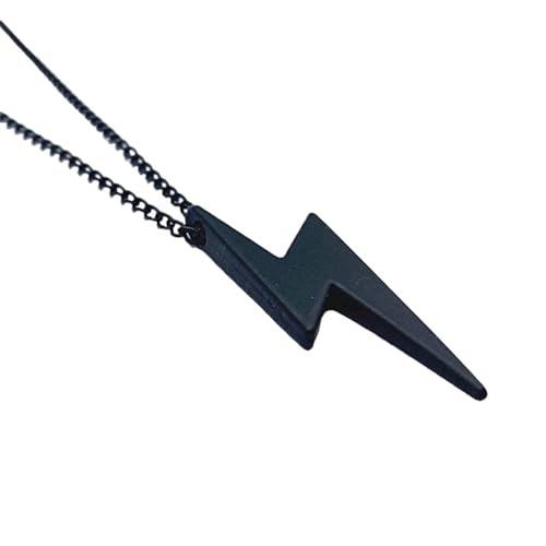 Gunmetal Plated Zig Zag Pendant Necklace for Men