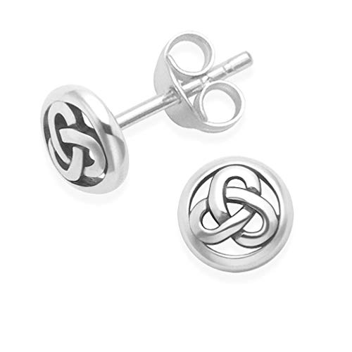 Image of Heather Needham Sterling Silver Celtic Earrings - Size: SMALL - 6mm (approx 1/4 inch). Celtic Stud earrings. Gift Boxed 5049