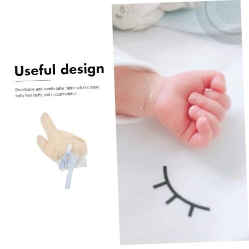 Yardwe Anti-Sucking Thumb Gloves for Babies 1 Pair Soft Infant Mittens Thumb Guard for Newborns Prevent Finger Sucking for Boys and Girls Fabric4